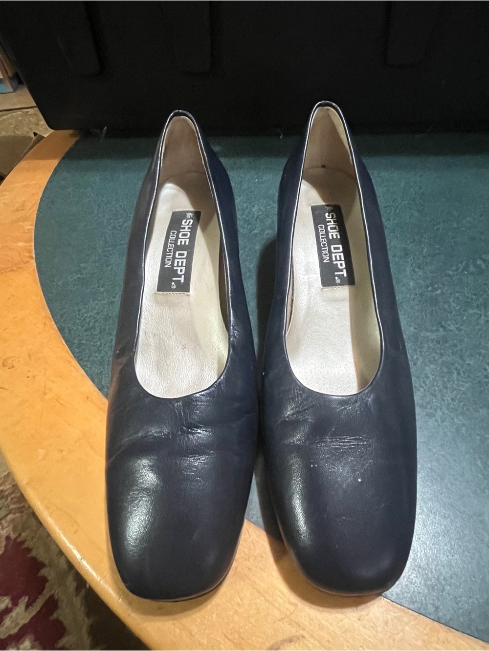 Show Dept Women's Navy Leather Pump 8B